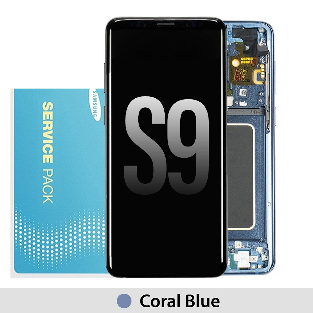 Samsung Galaxy S9 G960F OLED Screen Replacement Digitizer GH97-21696D (Gold)-Coral Blue Samsung Galaxy S9 G960F OLED Screen Replacement Digitizer GH97-21696D (Gold)-Coral Blue